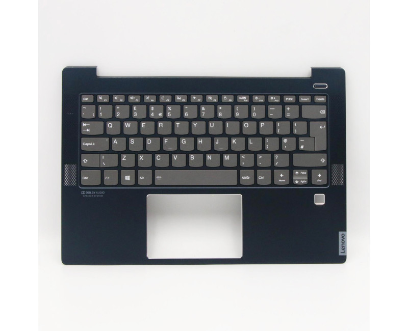 Lenovo Ideapad S540-14API Teclado blue fingerprint hole backlit UK keyboard palmrest