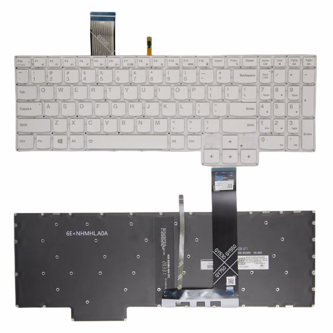 Lenovo Legion 5 15ACH6 15ACH6A 15ACH6H 15ITH6 15ITH6H, white backlit US keyboard - main product image