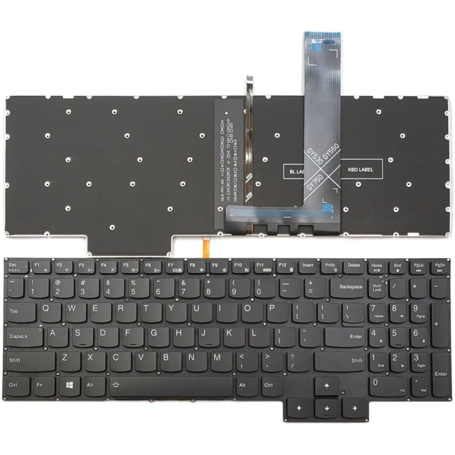 Lenovo Legion 5 15ACH6 15ACH6A 15ACH6H 15ITH6 15ITH6H, white word backlit US keyboard - main product image
