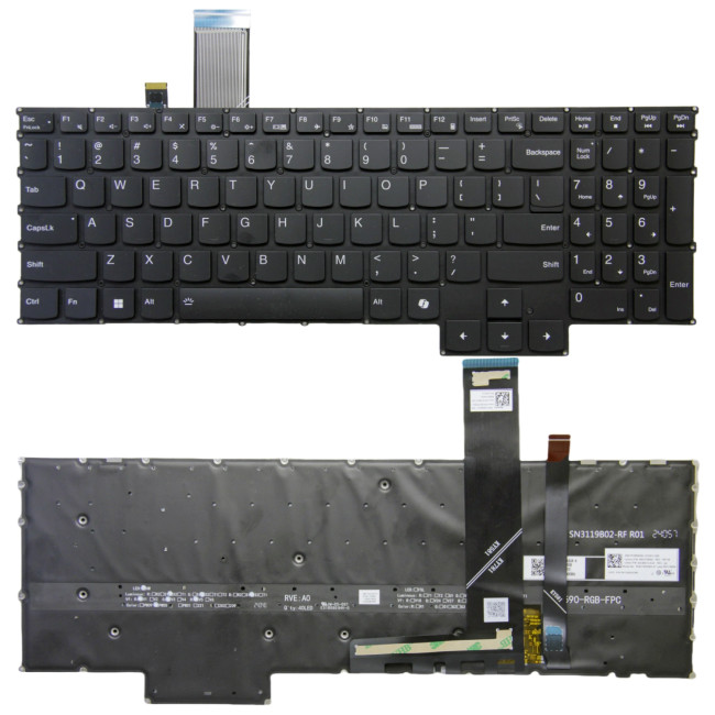 Lenovo Legion 5 15ARH7 15ARH7H 15IAH7 15IAH7H, black RGB backlit US keyboard - main product image