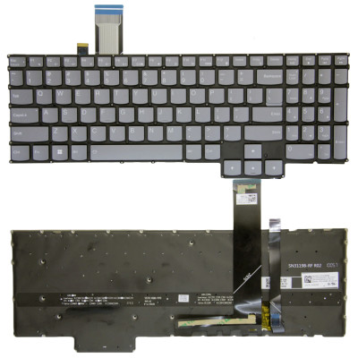 Lenovo Legion 5 15ARH7 15ARH7H 15IAH7 15IAH7H, gray RGB backlit US keyboard
