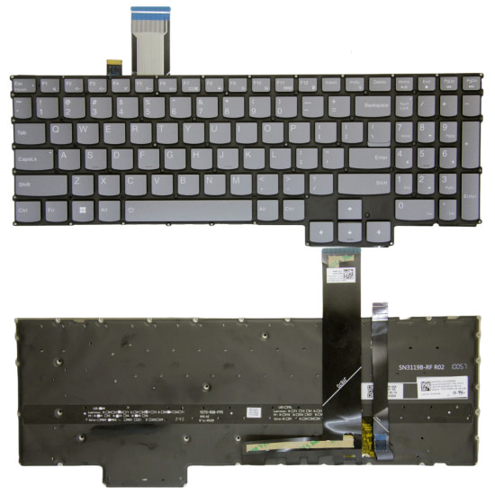 Lenovo Legion 5 Pro 16ARH7 16ARH7H 16IAH7 16IAH7H, gray RGB backlit US keyboard - main product image
