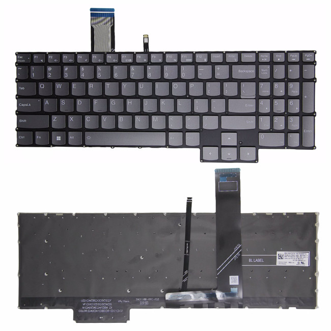 Lenovo Legion 5 15ARH7 15ARH7H 15IAH7 15IAH7H, gray backlit US keyboard - main product image