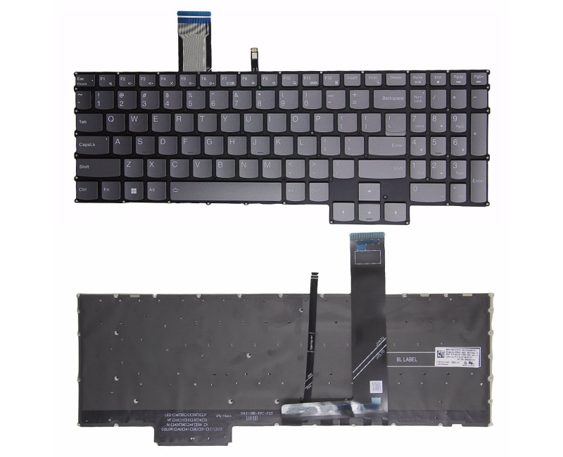 Lenovo Legion 5 15ARH7 15ARH7H 15IAH7 15IAH7H, gray backlit US keyboard - additional view 