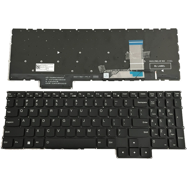 Lenovo LOQ 15AHP9, 15ARP9, 15IAX9, 15IAX9E, 15IAX9I, 15IRX9, GeekPro G5000 2024, black backlit US keyboard - main product image