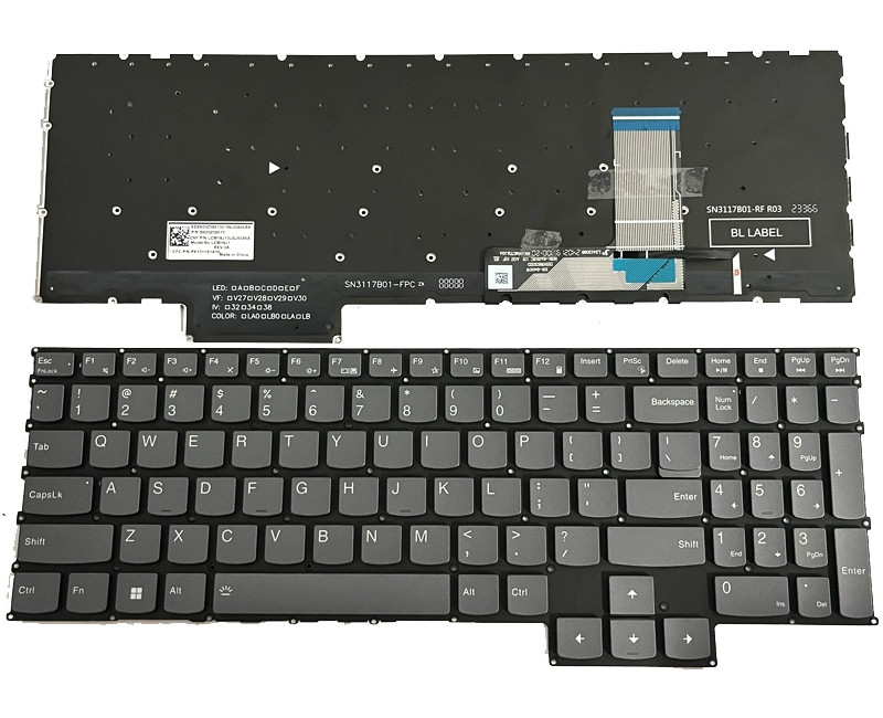 Lenovo LOQ 15IRH8 15APH8 16IRH8 16APH8 gray backlit US keyboard