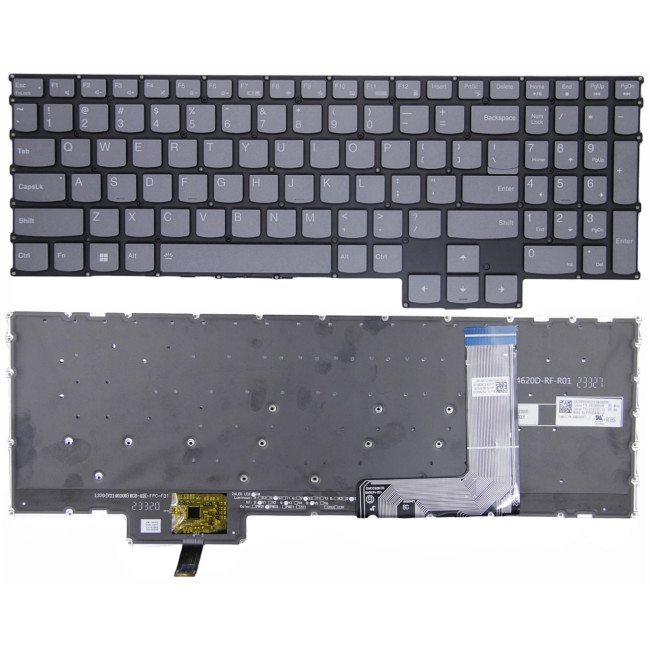 Lenovo Y7000P IRH8, R7000P APH8, R7000 AHP9, ARP9, 2023 2024 gray RGB backlit US keyboard - main product image