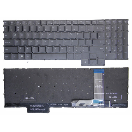 Lenovo Legion 7 16IRX9 - Type 83FD, gray backlit US keyboard - main product image