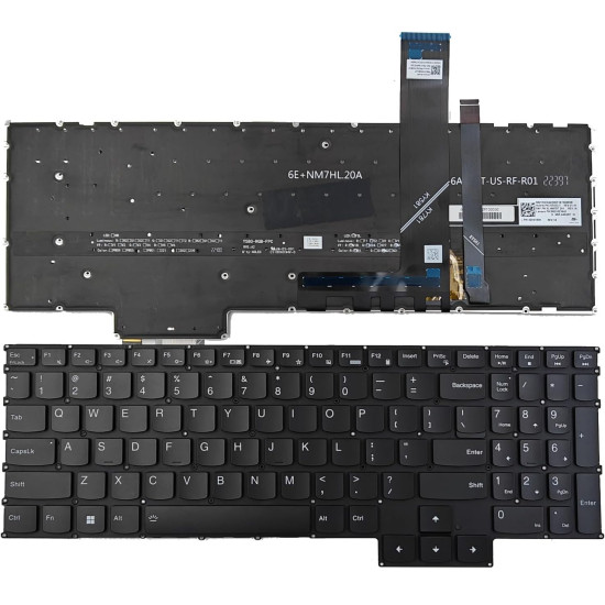 Lenovo Legion Pro 5 16ARX8 16IRX8, Legion Pro 7 16ARX8H 16IRX8H, black RGB backlit US keyboard - main product image