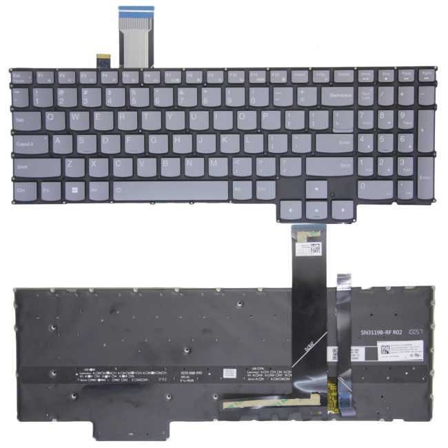 Lenovo Legion Pro 5 16ARX8 16IRX8, Legion Pro 7 16ARX8H 16IRX8H, gray RGB backlit US keyboard - main product image