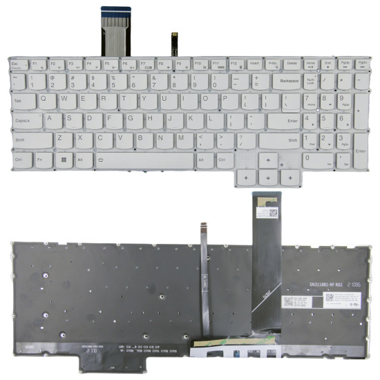 Lenovo Legion Pro 5 16ARX8 16IRX8, Legion Pro 7 16ARX8H 16IRX8H, white backlit US keyboard - main product image