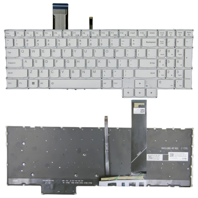 Lenovo Legion Pro 5 16ARX8 16IRX8, Legion Pro 7 16ARX8H 16IRX8H, white backlit US keyboard - main product image