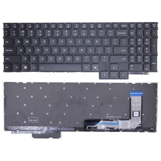 Lenovo Legion 5 15AHP10 15AKP10 15IAX10 15IRX10, black backlit US keyboard AI - main product image