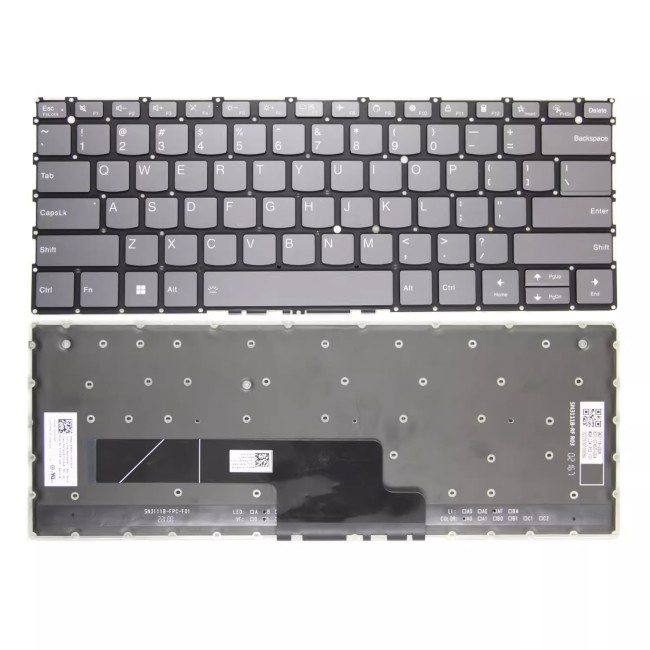 Lenovo yoga Air 14S 14C 13S carbon gray backlit US keyboard - main product image