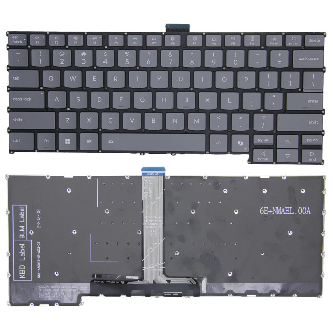 Lenovo ThinkBook 14 G6+ IMH, 14 G7 ARP IML, 14 G8 IAL IRL, backlit US keyboard gray AI - main product image