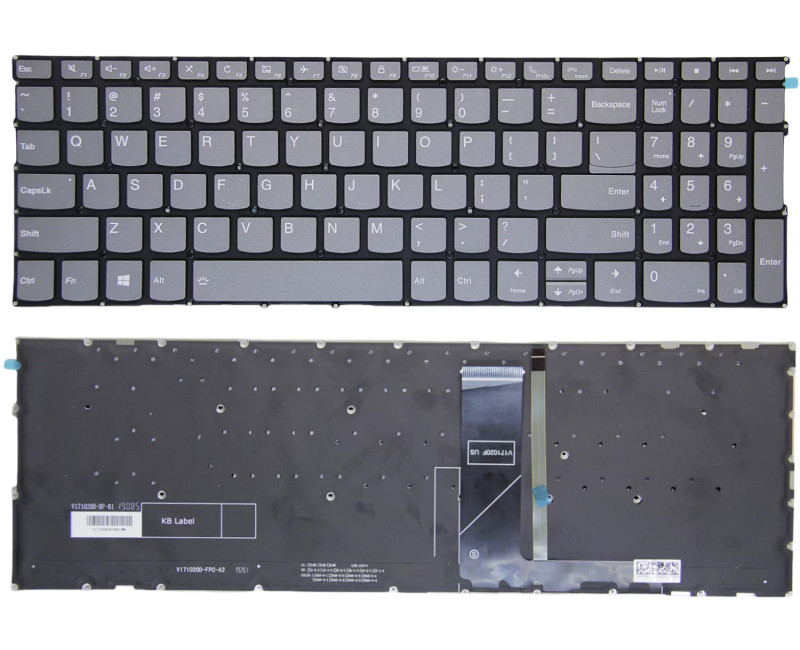 Lenovo Yoga C740-15IML C940-15IRH S740-15IRH / Yoga 9 15IMH5 gray backlit US keyboard call - additional view 