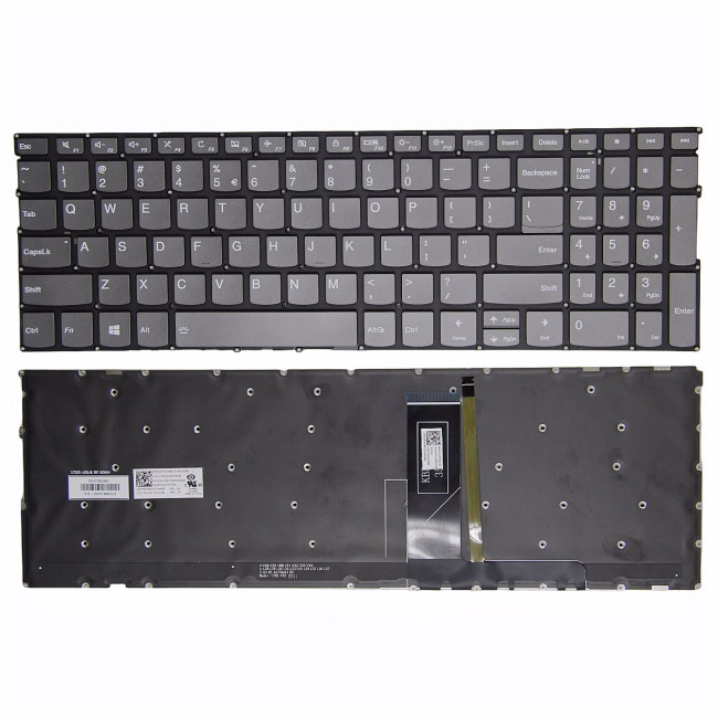 Lenovo yoga C740-15IML, C940-15IRH, S740-15IRH, yoga 9 15IMH5, gray backlit US keyboard lock - main product image