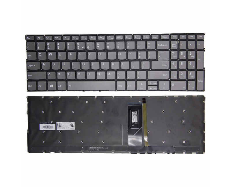 Lenovo Yoga C740-15IML C940-15IRH S740-15IRH / Yoga 9 15IMH5 gray backlit US keyboard lock - additional view 