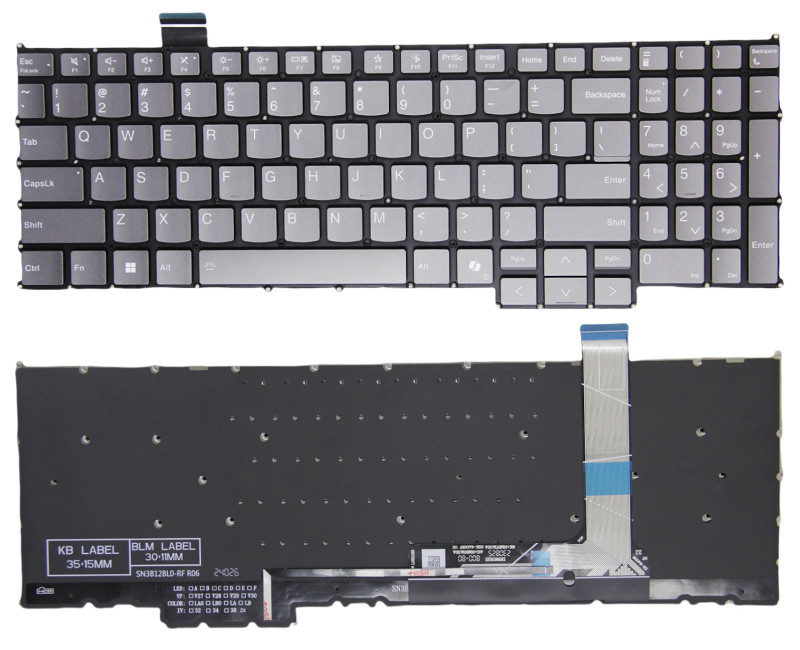 Lenovo ThinkBook 16 G7+ ASP / ThinkBook 16 G8 IAL IRL gray backlit US keyboard AI