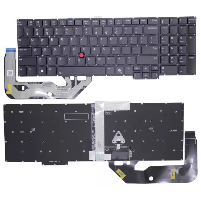 Lenovo ThinkPad E16 Gen 3 Gen 4 / P16s Gen 3 Gen 4 backlit black US keyboard AI - main product image