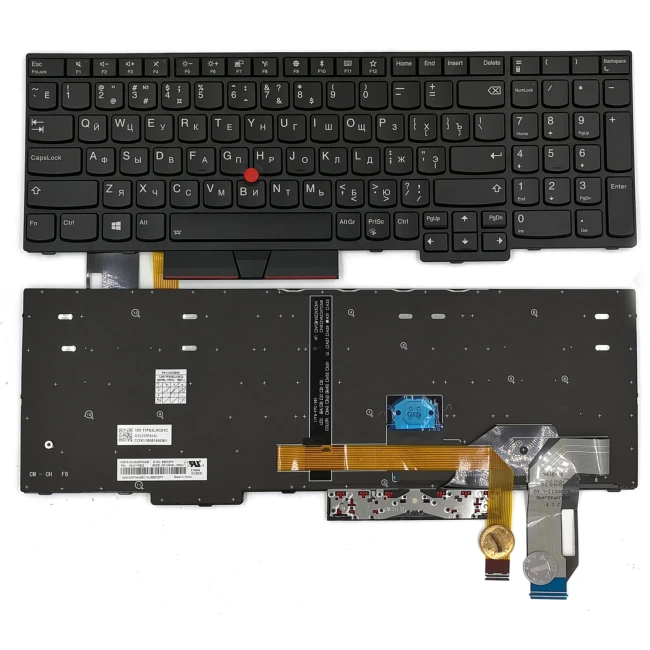 Lenovo ThinkPad E580, E585, E590, E595, L580, L590, R590, T590, black backlit Russian RU keyboard original - main product image