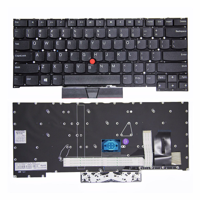 Lenovo ThinkPad P1 Gen 1 Gen 2, X1 Extreme Gen 1 Gen 2, T490S T495S US keyboard - main product image