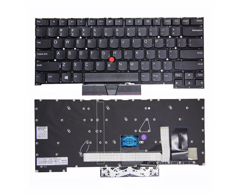 Lenovo ThinkPad P1 Gen 1 Gen 2, X1 Extreme Gen 1 Gen 2, T490S T495S US keyboard - additional view 