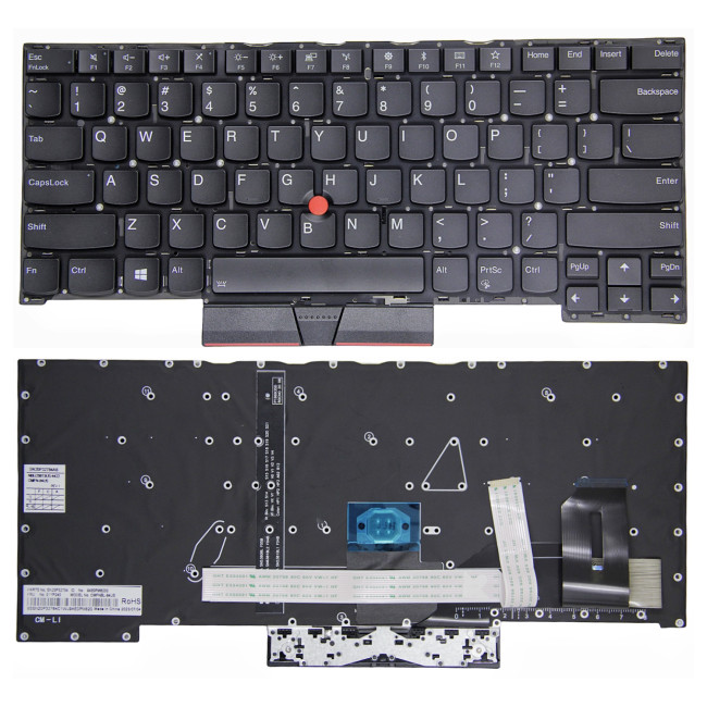 Lenovo ThinkPad P1 Gen 1 Gen 2, X1 Extreme Gen 1 Gen 2, T490S T495S backlit US keyboard - main product image