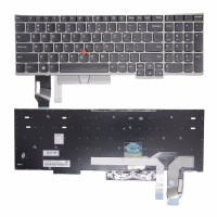 Lenovo ThinkPad E580, E585, E590, E595, L580, L590, R590, T590, silver US keyboard original