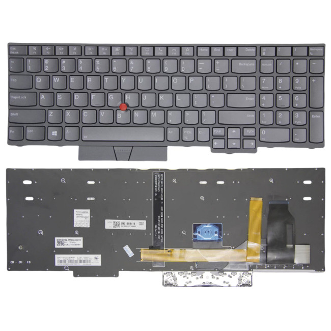 Lenovo ThinkPad P52, P53, P53S gray backlit US keyboard original - main product image