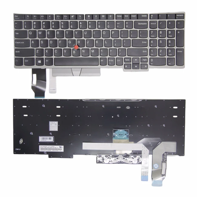 Lenovo ThinkPad E580, E585, E590, E595, L580, L590, R590, T590, silver US keyboard original - main product image