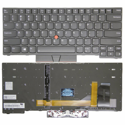 Lenovo Thinkpad E480 E485 L380 L480 L490 T480s T490 black frame backlit US keyboard original