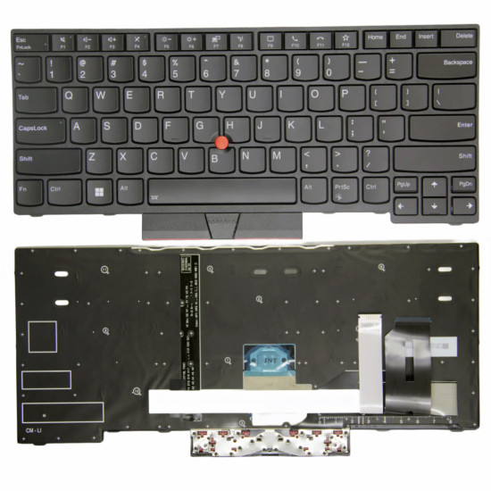 Lenovo Thinkpad E480 E485 L380 L480 L490 T480s T490 black frame backlit call US keyboard original - main product image