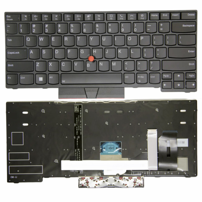 Lenovo Thinkpad E480 E485 L380 L480 L490 T480s T490 black frame backlit call US keyboard original - main product image