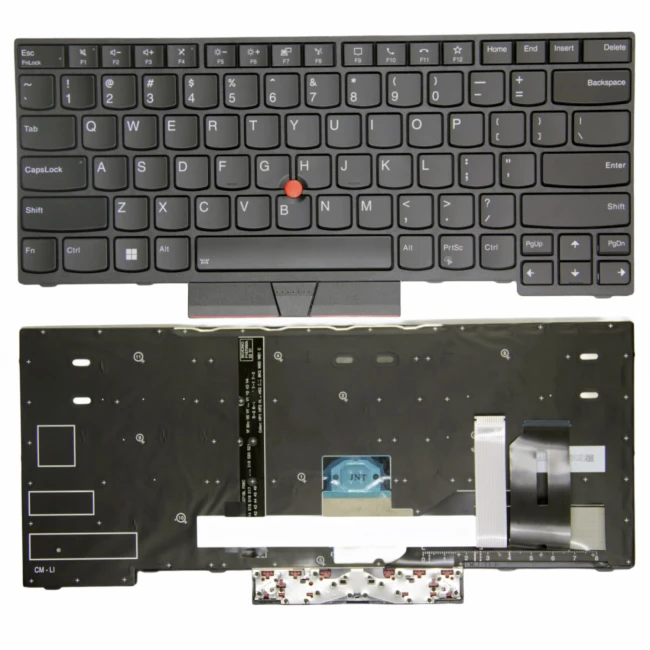 Lenovo Thinkpad E480 E485 L380 L480 L490 T480s T490 black frame backlit call US keyboard original - main product image