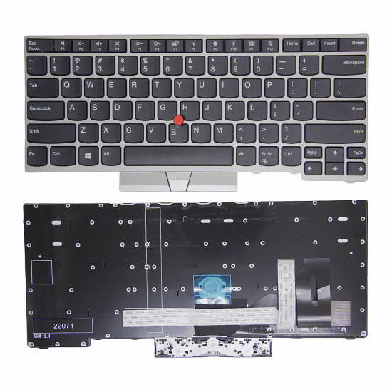 Lenovo Thinkpad E480 E485 L380 L480 L490 T480s T490 silver frame US keyboard OEM - main product image