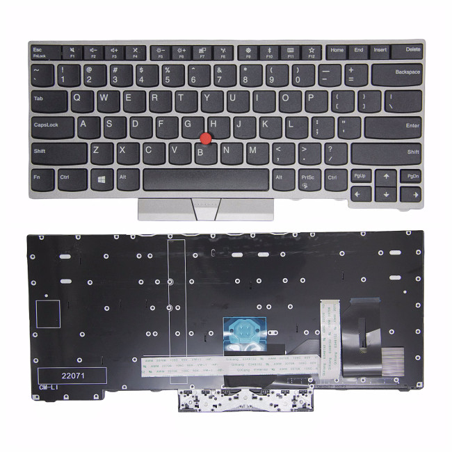 Lenovo Thinkpad E480 E485 L380 L480 L490 T480s T490 silver frame US keyboard OEM - main product image