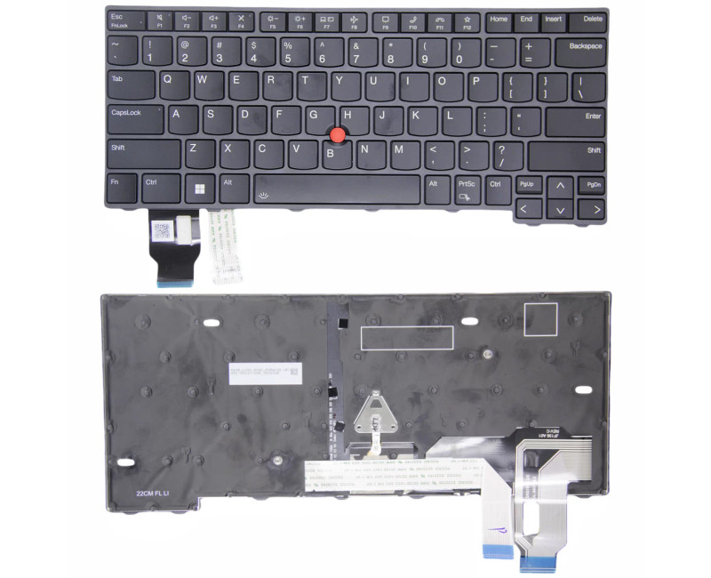 Lenovo Thinkpad T14 Gen 3 Gen 4 / L14 Gen 3 Gen 4 / P14s Gen 3 Gen 4 backlit US keyboard black - additional view 