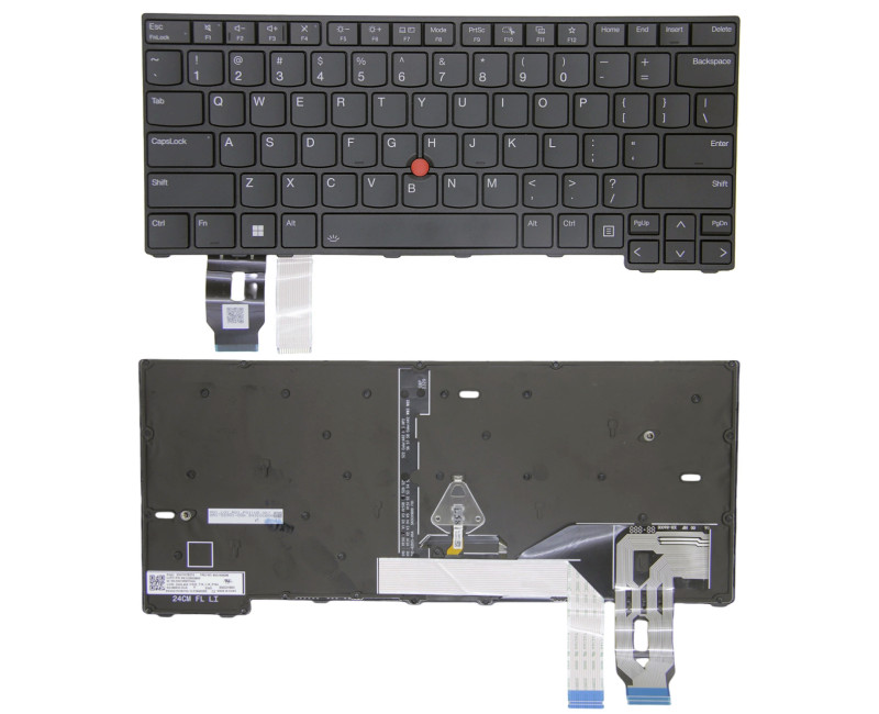 Lenovo Thinkpad T14 Gen 5 / L14 Gen 5 / P14s Gen 5 black backlit US keyboard - additional view 