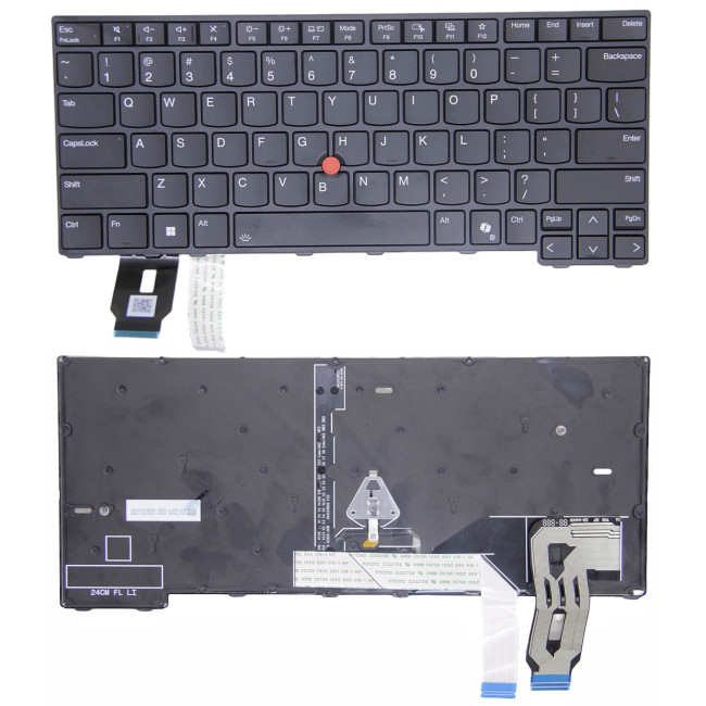 Lenovo Thinkpad T14 Gen 5, L14 Gen 5, P14s Gen 5, black backlit US keyboard AI - main product image
