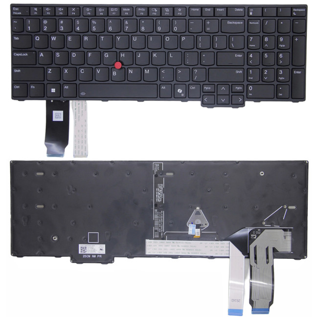 Lenovo Thinkpad T16 Gen 3, P16 Gen 3, L16 Gen 1, black backlit US keyboard - main product image