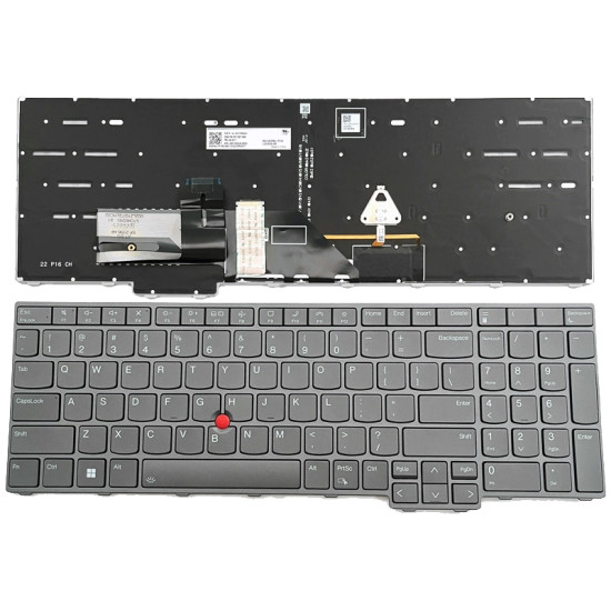 Lenovo Thinkpad P16 Gen 1, ThinkPad P16 Gen 2, gray backlit US keyboard - main product image