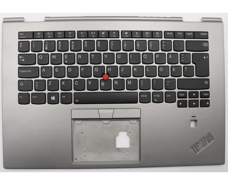 Lenovo X1 Yoga 3rd Generation 01LX969 silver backlit Swedish SD keyboard palmrest - additional view 