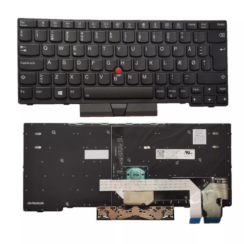 Lenovo X280 X290 A285 L13 20KF 20KE FRU 01YP P108 backlit Danish DM keyboard - main product image
