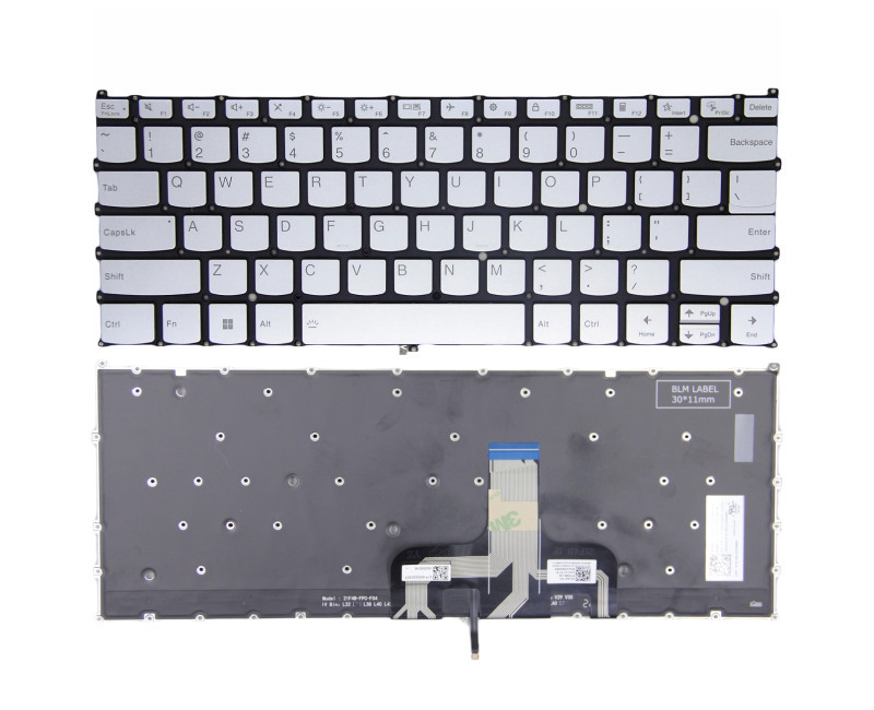 Lenovo Yoga 7 14ARB7 14IAL7 / Yoga Slim 7 Prox 14ARH7 14IAH7 silver backlit US keyboard - additional view 