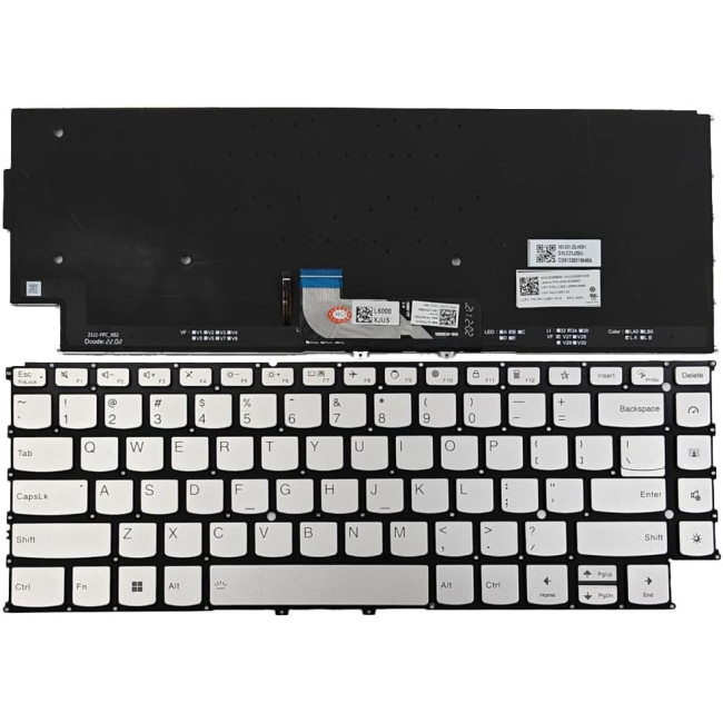 Lenovo yoga 9 14IAP7 14IRP8, yoga 9i 14IAP7 14IRP8, backlit US keyboard silver - main product image