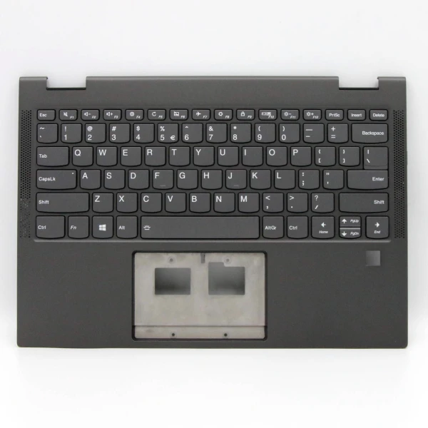 Lenovo yoga C630-13, Q50 gray fingerprint hole backlit US keyboard palmrest - main product image