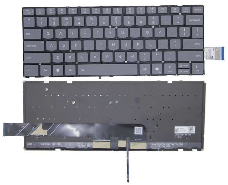 Lenovo Yoga Pro 7 14AKP10 14ASP10 14IAH10 gray backlit US keyboard AI
