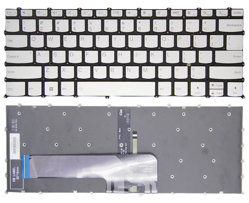 Lenovo IdeaPad 3-14ADA6, 3-14ALC6, 3-14ITL6, F10 lock silver backlit US keyboard - additional view 
