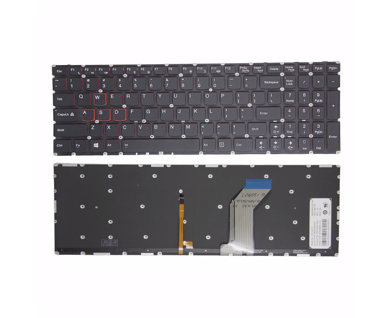Lenovo IdeaPad Y700 Y700-15 Y700-15ACZ Y700-15ISK red backlit US keyboard - additional view 